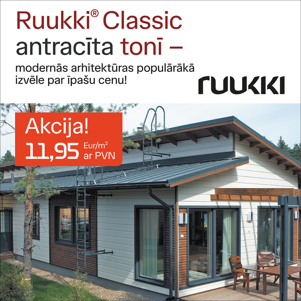 Ruukki Classic antracīta tonī jumta seguma akcija