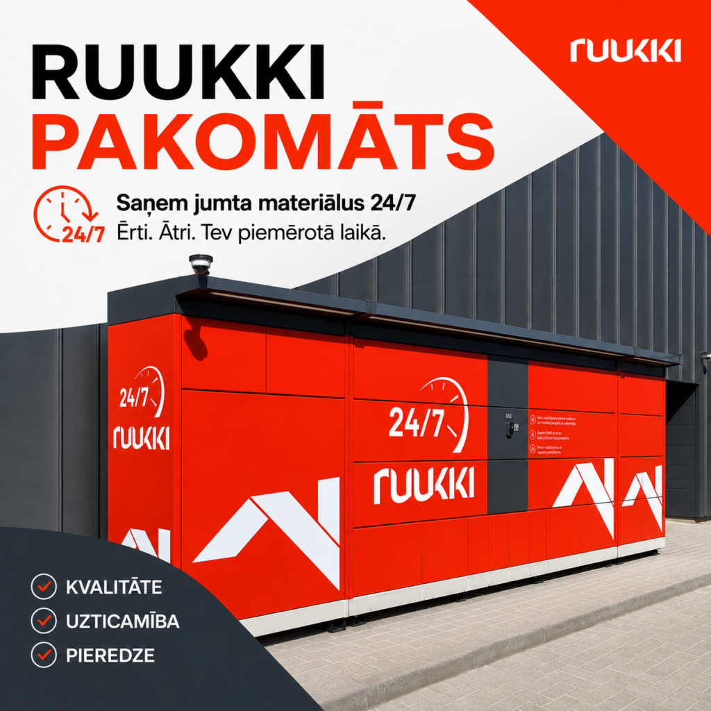 Ruukki Pakomāts – jumta materiālu saņemšana 24/7